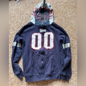 New England Patriots Hoodie Youth large (no tags) NFL Full Zip Helmet Mask